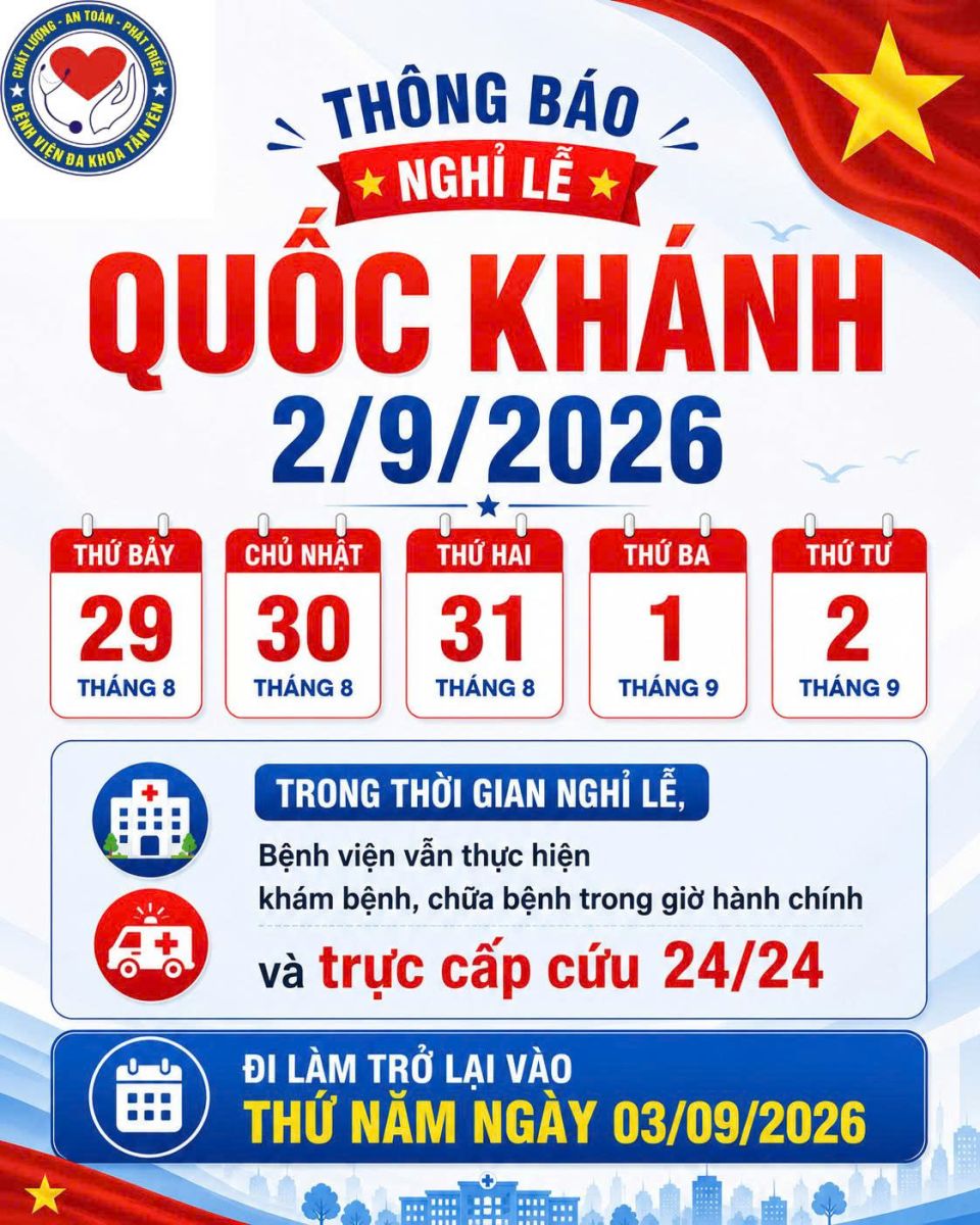 THÔNG BÁO LỊCH NGHỈ VÀ LÀM BÙ DỊP LỄ QUỐC KHÁNH 2/9/2026